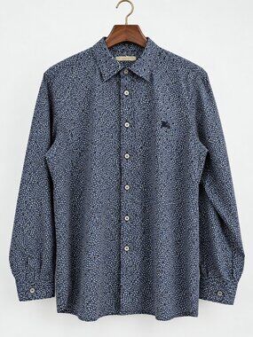 Burberry Printed Cotton Button-Up Shirt Men`s Size XXL